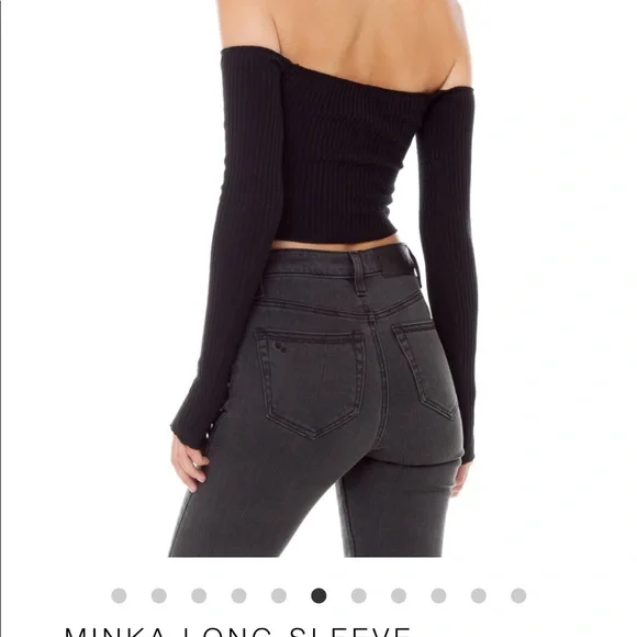 Are You Am I Minka Long Sleeve Top Black S - Picture 2 of 5
